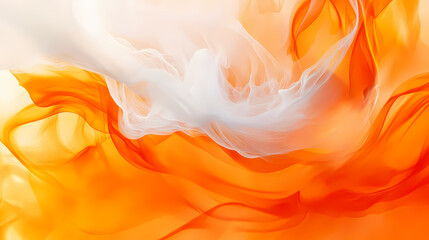 Canvas Print - Fiery abstract background with orange flames and white smoke. Blazing Path. Illustration