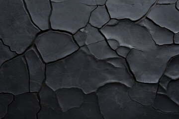 Poster - Dark cracked surface with textured patterns resembling aged leather