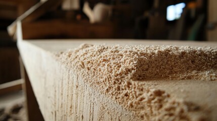 Poster - Woodworking Sawdust On A Light Wood Surface