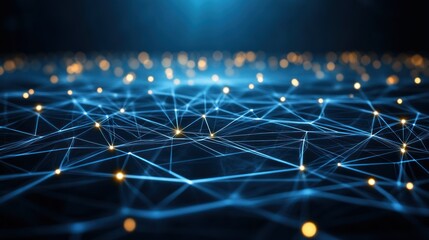 Poster - Abstract Network Data Connections Illuminated Nodes