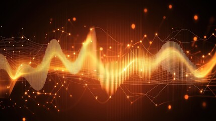 Poster - Abstract Golden Waves Data Visualization