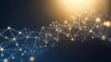 Aufkleber - Abstract Network Digital Connections Illuminated Nodes