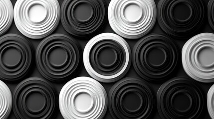 Poster - Abstract monochrome circular pattern.
