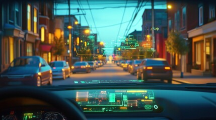 Poster - Autonomous Vehicle Navigating Night City Streets