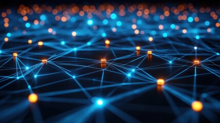 Poster - Abstract Network Showing Interconnected Nodes and Lines