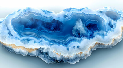 abstract blue agate stone with white and gold veins, reminiscent of a celestial landscape. celestial