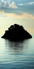 Wall Mural - Silhouette Island at Sunset