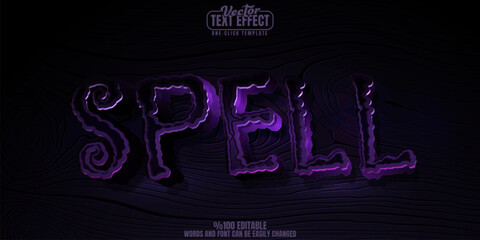 Poster - spell editable text effect, customizable dark and magic 3d font style