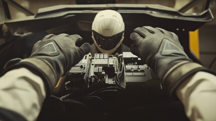 Poster - Astronaut controls futuristic vehicle technology