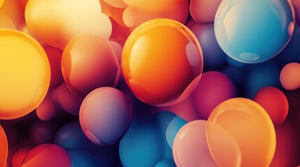 Poster - Abstract Colorful Spheres Background Image