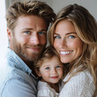 © Vilius - Happy Family Portrait of a Smiling Couple with Their Child, Warm and Emotional Photography Depicting Love, Connection, and Togetherness