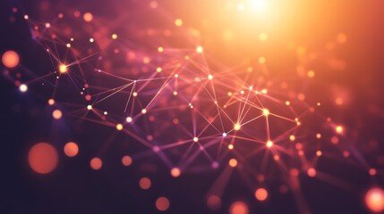 Poster - Abstract Network Connections Illuminated Dots