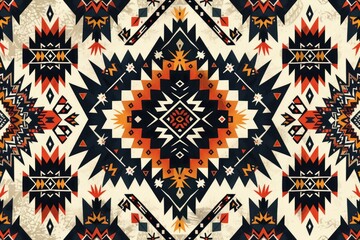 Poster - Native American Navajo seamless pattern for textile design.