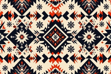 Poster - Native American Navajo seamless pattern for textile design.