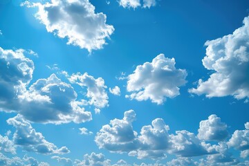 Wall Mural - blue sky white clouds world ozone day summer atmosphere.