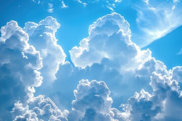 Wall Mural - blue sky white clouds ozone layer world ozone day.