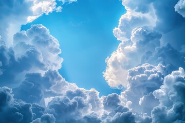 Wall Mural - blue sky white clouds ozone layer world ozone day.
