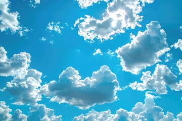 Wall Mural - blue sky white clouds world ozone day summer atmosphere.