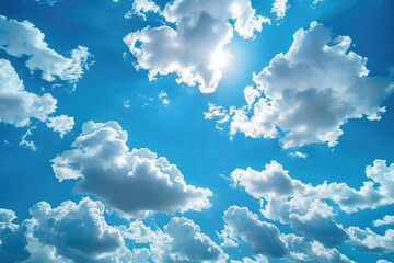 Wall Mural - blue sky white clouds world ozone day summer atmosphere.
