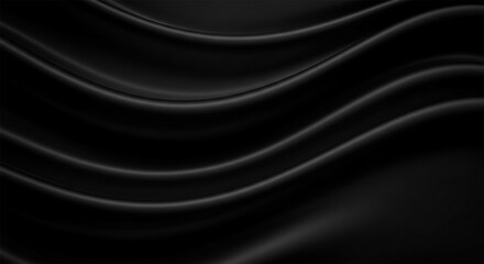 Poster - Smooth elegant black satin texture abstract background. Luxurious background design