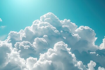 Wall Mural - celebrating ozone layer protection with blue sky and white clouds
