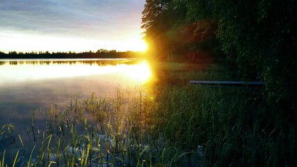 Wall Mural - sunrise over the lake