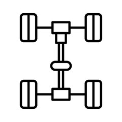 Poster - car axle icon Black and white logo