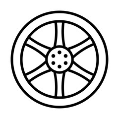 Poster - car hubcap icon Black and white logo