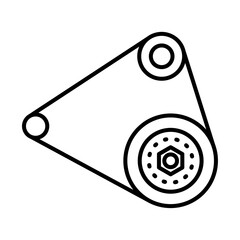 Poster - car fan belt icon Black and white logo
