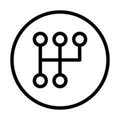 Poster - car gearbox Icon Black and white logo