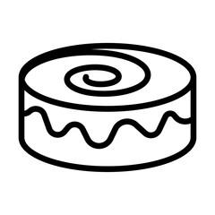 Poster - Cinnamon roll icon Black and white logo