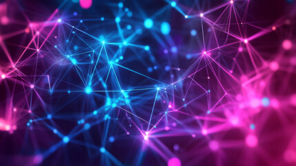 Aufkleber - Bright purple and pink energetic background filled with vibrant lines and dots expressing motion and creativity in an abstract design. Generative AI