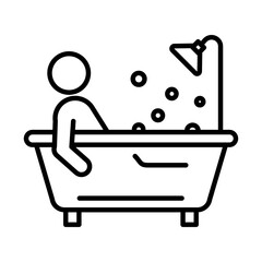 Poster - Person Bathing Icon Black and white logo
