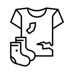 Poster - Textile waste icon Black and white logo