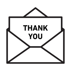Poster - thank you letter icon Black and white logo