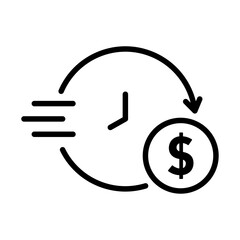 Poster - Time is money icon Black and white logo