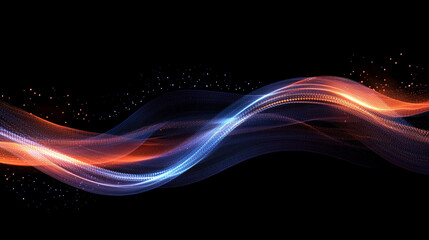Poster - Visually stunning digital light waves with vibrant colors flowing in a dark background. Generative AI
