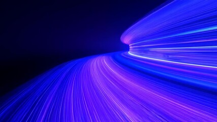 Poster - dynamic neon light trails create stunning abstract motion effect