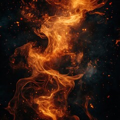 Poster - Vivid flames intertwine with glowing sparks in a stunning display of fires beauty