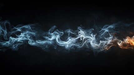 Fototapete - Vibrant smoke swirls elegantly in the dark, offering an energetic and captivating visual delight