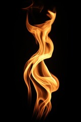 Poster - A swirling flame glows in bright hues of orange and yellow, creating a captivating form against black