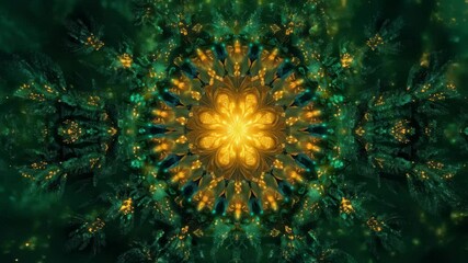 Poster - radiant symmetry and golden glow in abstract kaleidoscope animation