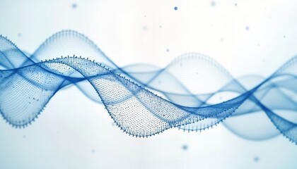 Poster - abstract tech background shows flowing blue network lines, dots. modern graphic design with sophisti