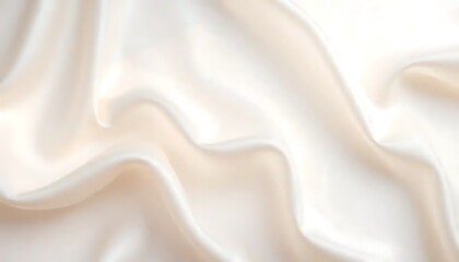 Poster - Soft Draped Cream Colored Silk Fabric Texture