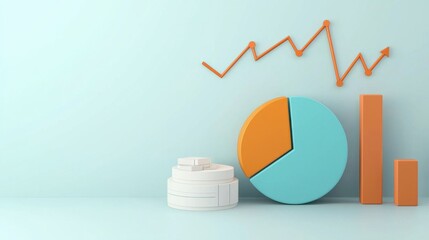 Poster - Colorful Geometric Financial Graphs and Charts for Business Analytics and Presentation
