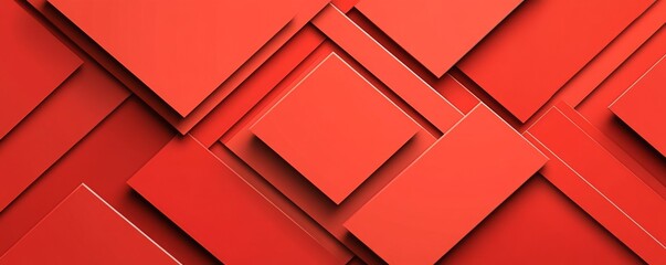 Wall Mural - a modern graphic design element featuring a 3d red geometric abstract background with overlapping la