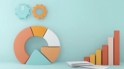 Poster - Colorful Digital Infographic Presentation with Charts and Graphs Showing Business Analytics and Performance Data