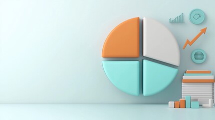 Poster - Colorful Geometric 3D Pie Chart Infographic Data Analytics Report Presentation Design