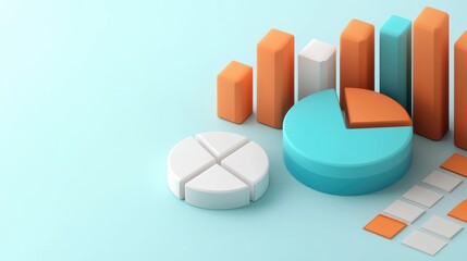 Poster - Colorful 3D Data Visualization Infographic for Business Analytics and Financial Planning