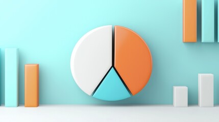Poster - Vibrant Geometric Abstract Composition with Pastel Colored Shapes and Minimal Design